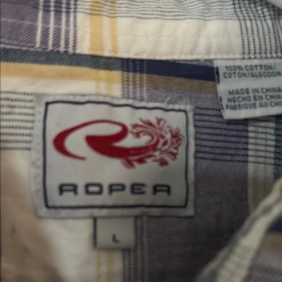 Roper Women's Western Snap Button Purple Plaid Shirt Size L - Picture 2 of 7